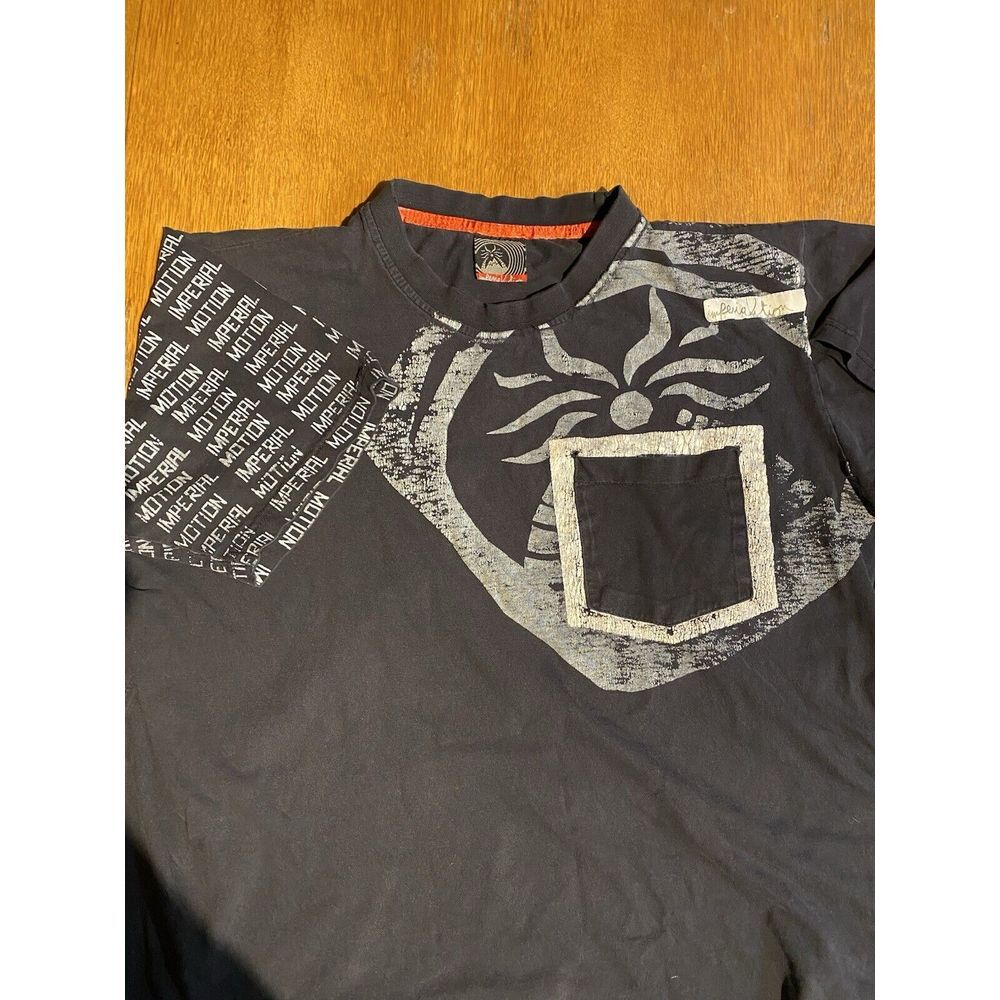 Imperial Motion Black‎ Graphic T-shirt Size M Underachiever Line Y2K Style Baggy